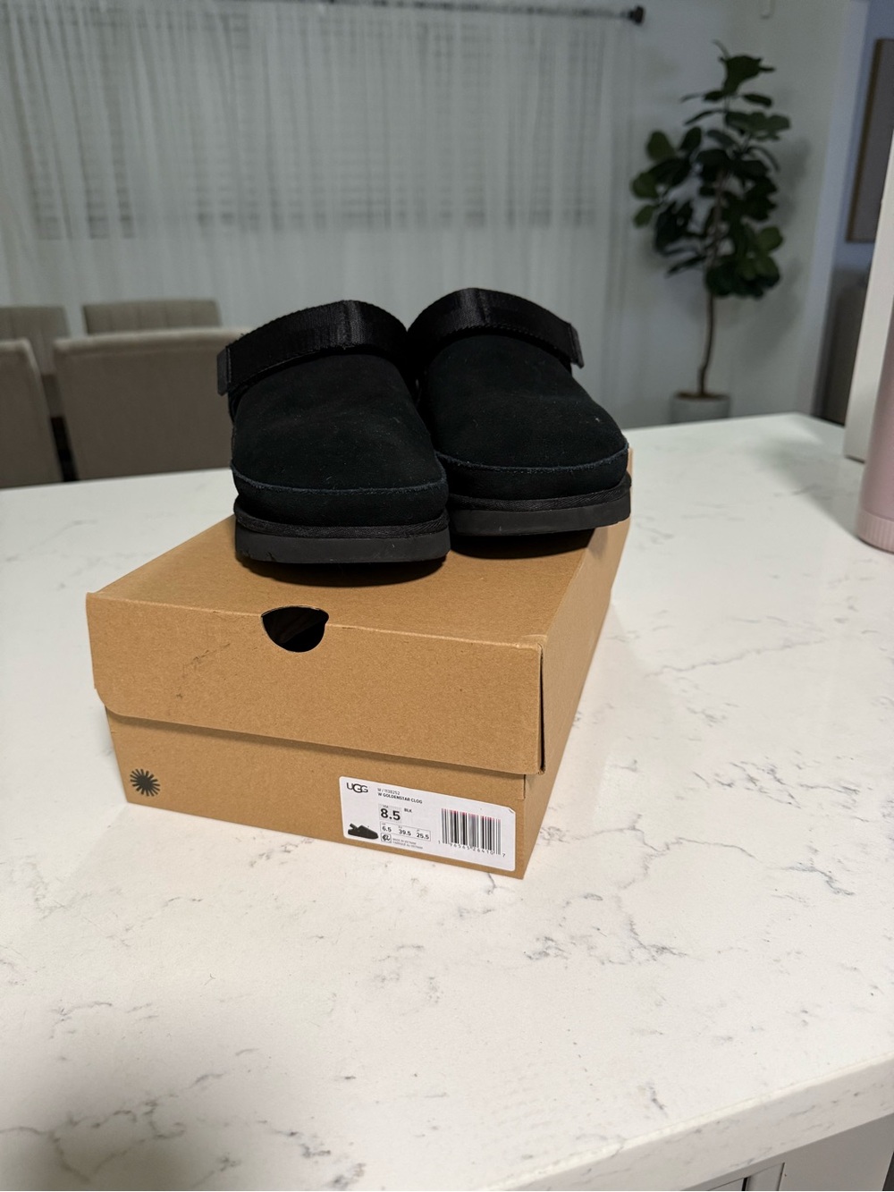UGG Black Slip-On Suede Clogs